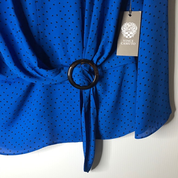 Vince Camuto Long Sleeve Belted Top - Size: S - Picture 8 of 16